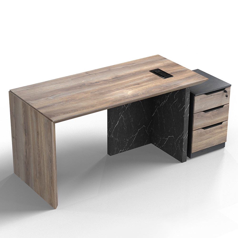 AFTAN Executive Desk with Pedestal & Right Mobile Return 180cm - Warm –  Modern Furniture
